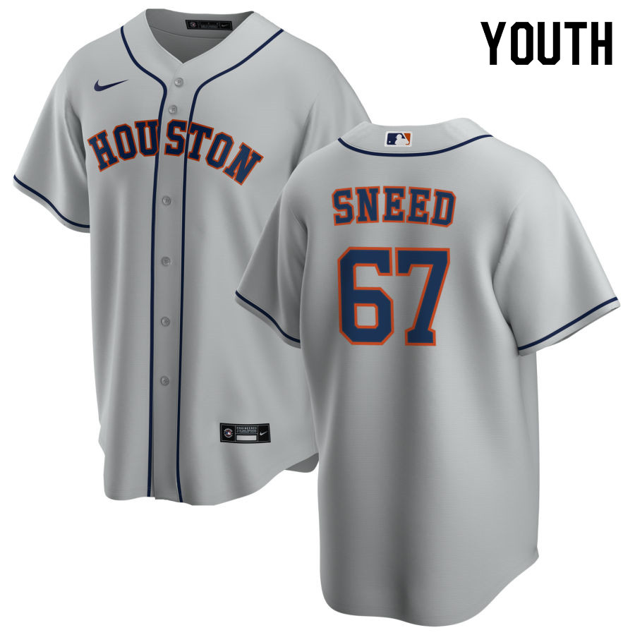 Nike Youth #67 Cy Sneed Houston Astros Baseball Jerseys Sale-Gray